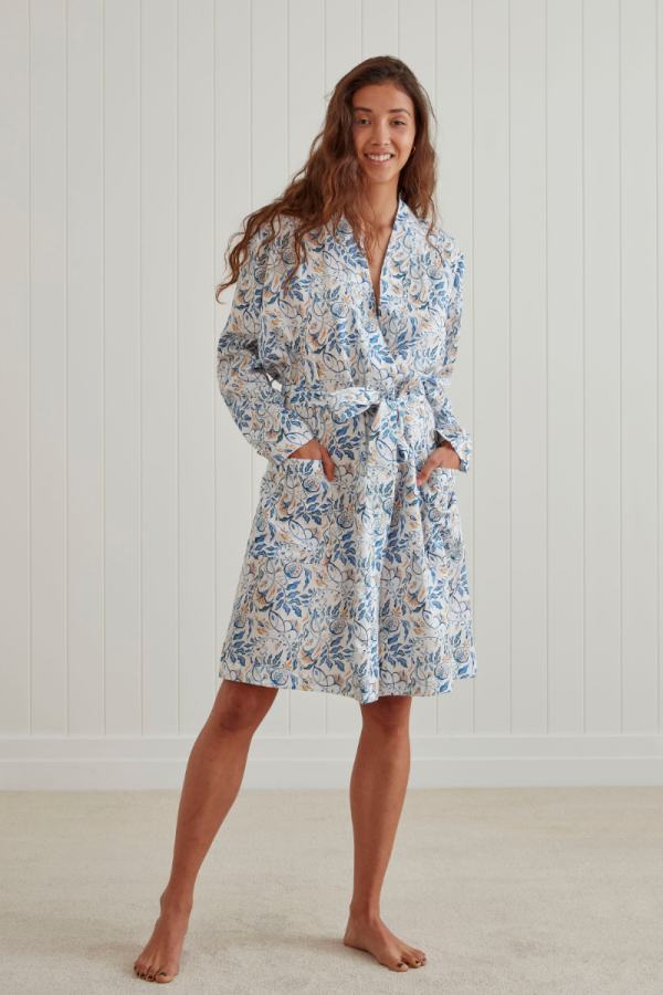 Blair Linen Robe Baksana's Luxury Sleepwear