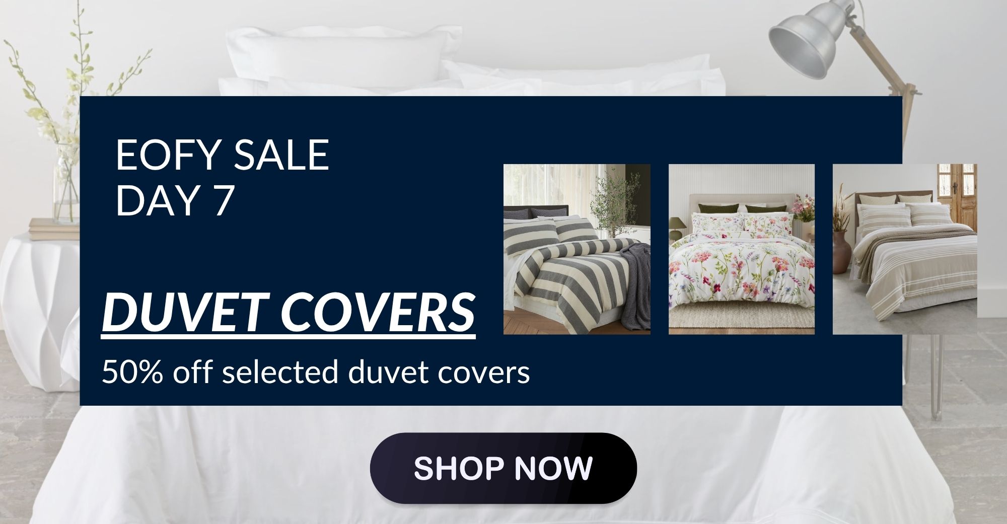 Shop 50% off selected duvet covers 